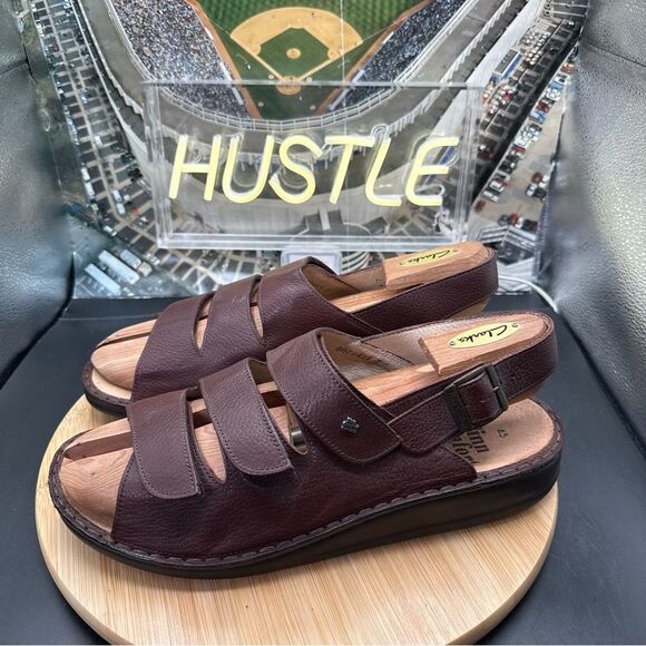 Finn Comfort Sylt Sandals Men 45 Leather Triple Strap Slingback Made in Germany main image 16
